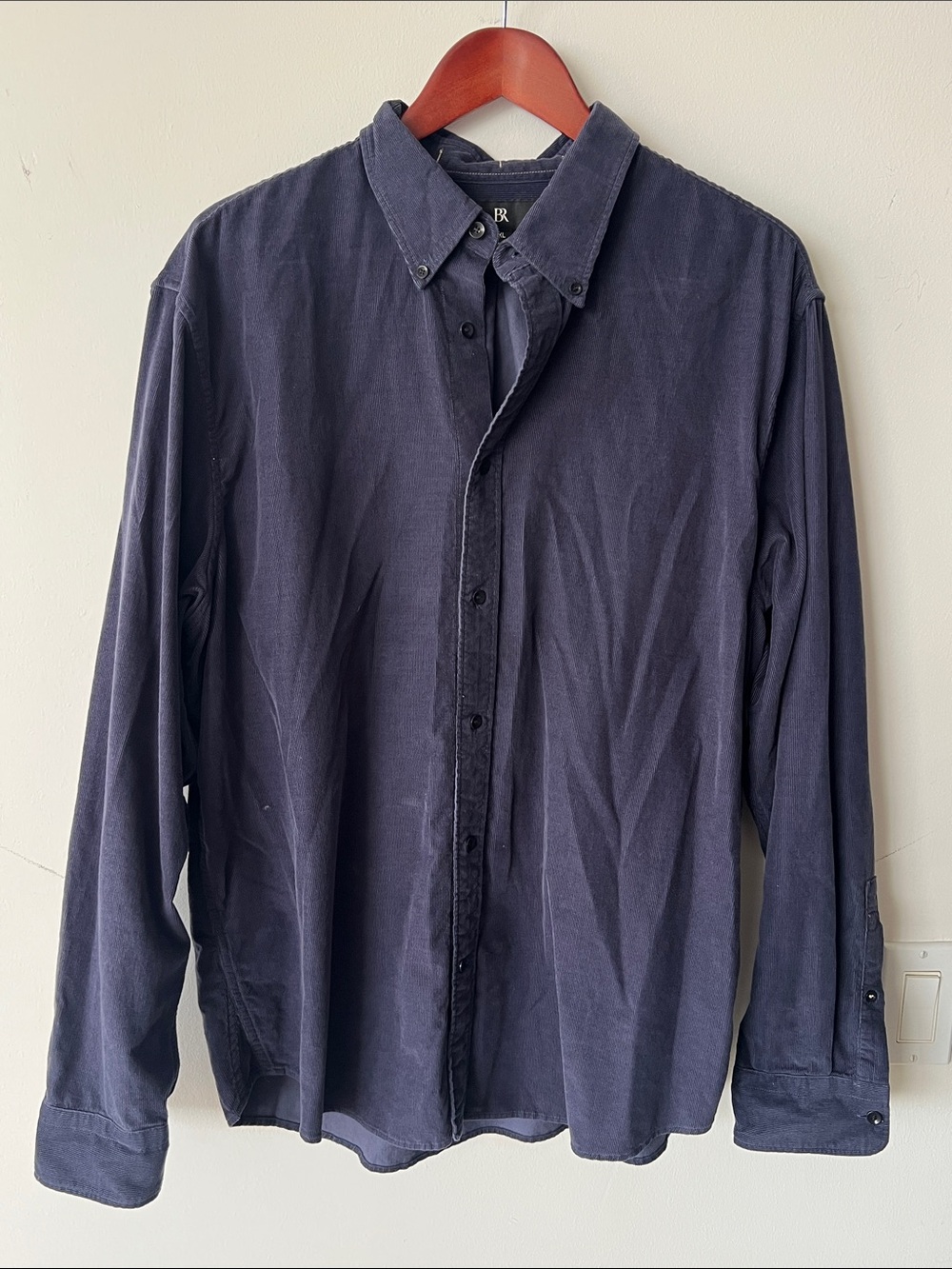 Men's Banana Republic Corduroy Button-Down Long Sleeve Shirt - Navy size XL